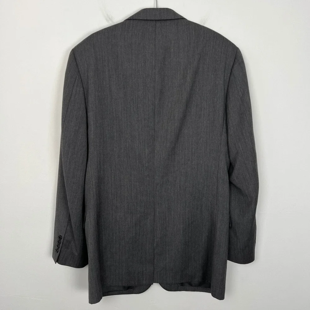 Jos A Bank Mens Charcoal Gray Herringbone Suit 2 Piece 2 Button Jacket Pants L40